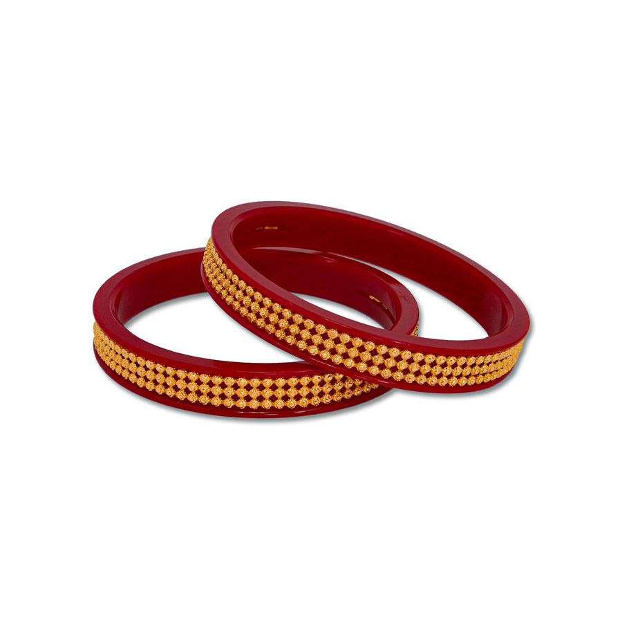 Buy JILL FASHION Plastic Gold Plated Shakha Pola Bangle Set for Women  (Disco Red & White) (2.4) at Amazon.in