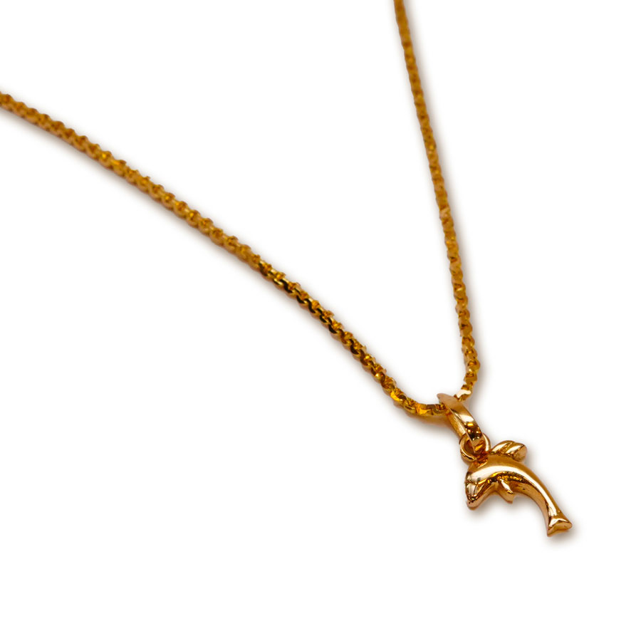Cute Bottlenose Dolphin Shaped Pendant Necklace in Silver or Gold – DOTOLY